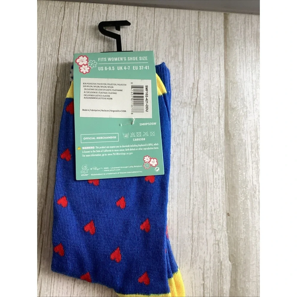 THE SMURFS SMURFETTE SOCKS NEW One‎ Size Adult Blue New With Tags
